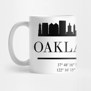 OAKLAND CALIFORNIA BLACK SILHOUETTE SKYLINE ART Mug